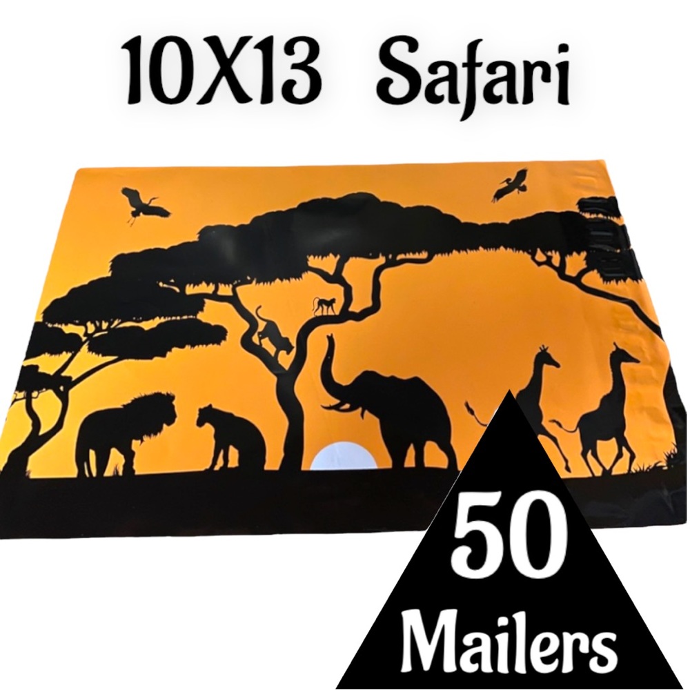50 10X13 Poly Mailers Safari, Elephant, Giraffe  PRICE FIRM Fall - Picture 3 of 9